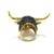2020s Bochic “Orient” Neoclassical Bull, Ruby & Sapphire Ring Set 18K Gold & Silver For Sale - Image 5 of 11