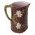 Large Size Antique American Victorian Majolica Dogwood Tree & Flower Pitcher For Sale