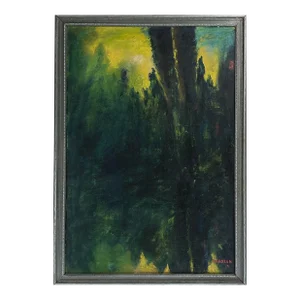 Antique Expressionist Fairmount Park Landscape, Signed (1931, Oil on Canvas)