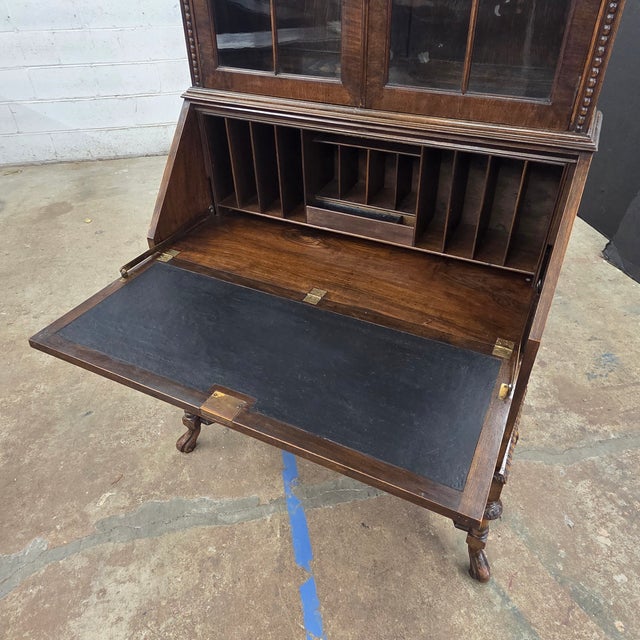 Late 19th Century William & Mary Style Walnut Domed Bureau Bookcase on Stand For Sale - Image 9 of 18