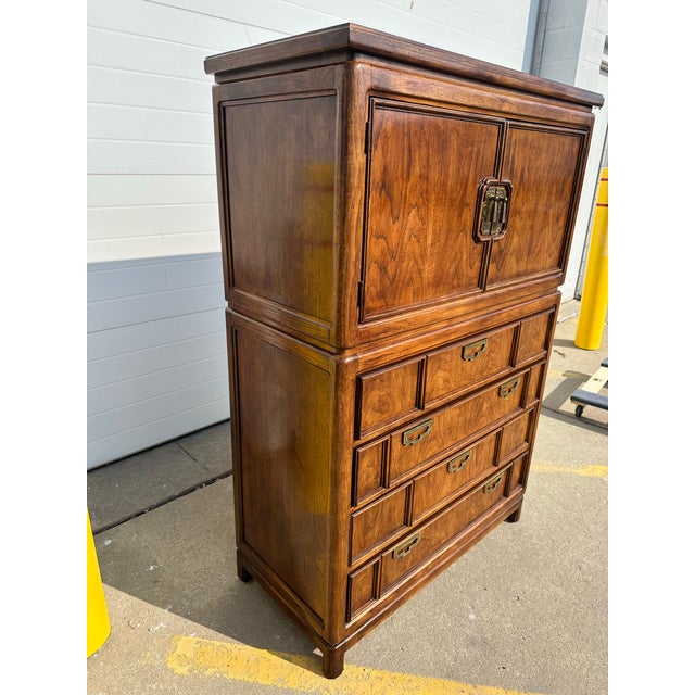 Campaign 1980s Thomasville Mystique Collection Campaign Chest For Sale - Image 3 of 12