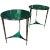Green Art Glass Top Contemporary Side Tables For Sale