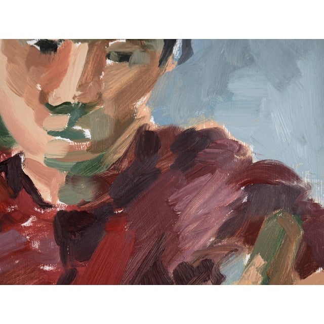 Portrait of a Woman in Red - Bay Area Figurative School Abstract Expressionist by Heather Speck For Sale - Image 4 of 8