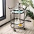 2 Tier Round Bar Cart in Gun Metal For Sale In Philadelphia - Image 6 of 7