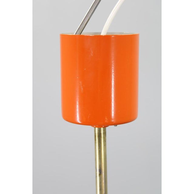Gold Mid-Century Czechoslovak Orange Opaline Glass Pendant Lamp, 1970s For Sale - Image 8 of 17
