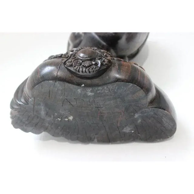 Brown Rosewood Balinese Bust 1960s Vintage For Sale - Image 8 of 14