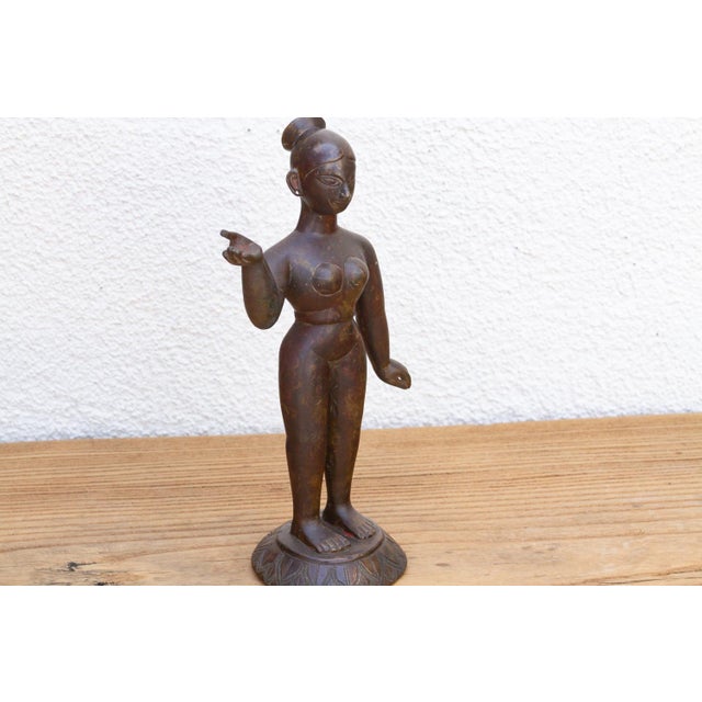 Metal Antique Indian Bastar Mother Goddess Sculpture For Sale - Image 7 of 10