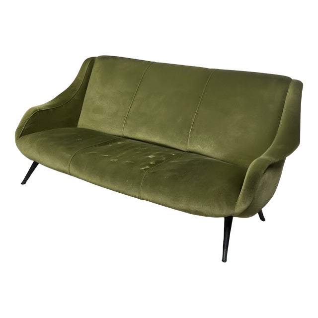 Vintage Italian Velvet Sofa, 1960s For Sale