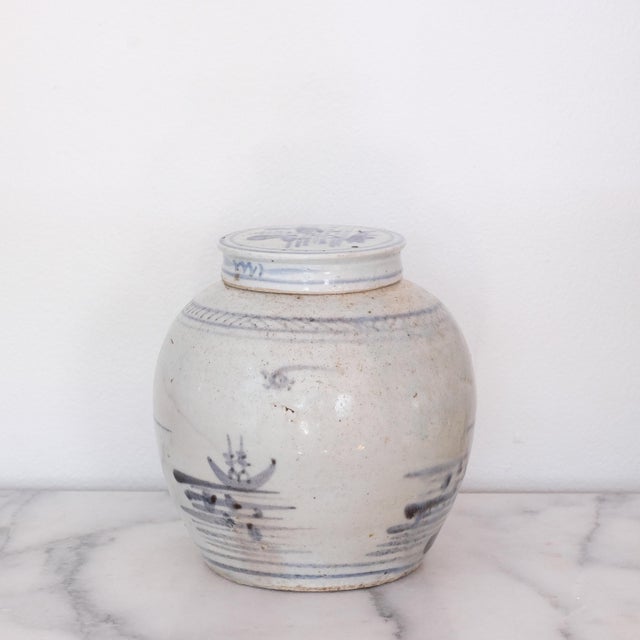 Chinese Antique Scenic Hand-Painted Chinese Ginger Jar For Sale - Image 3 of 8