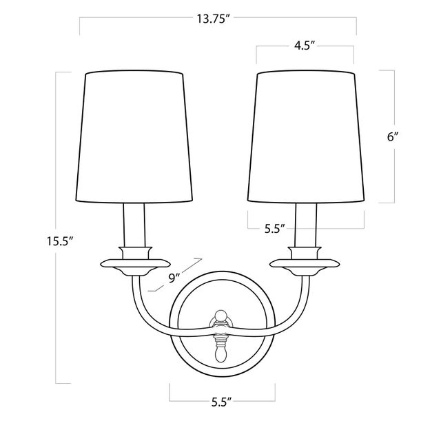 Southern Living Fisher Steel Double Sconce, Gold For Sale In Detroit - Image 6 of 7