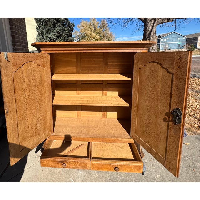 Antique European Oak Armoire For Sale - Image 4 of 15