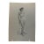 Original Signed Graphite Illustration of Glamorous Woman in Vintage Swimsuit, 12.5 X 8.5 In. For Sale