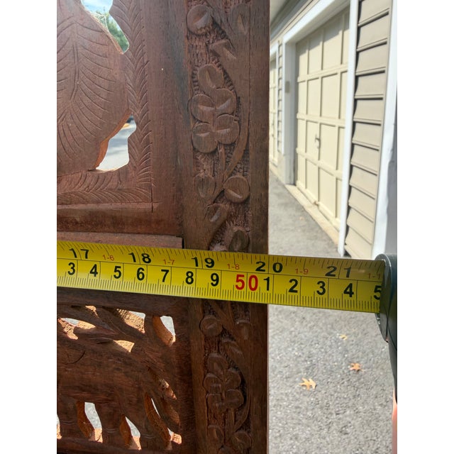 Sienna Vintage Hand Carved Wood Room Divider For Sale - Image 8 of 10