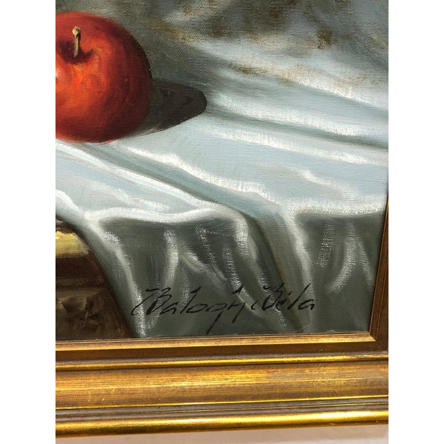 Art Deco Early 20th Century **"Banquet of Beauty" by Bela Balogh – Original Signed Oil on Canvas For Sale - Image 3 of 5