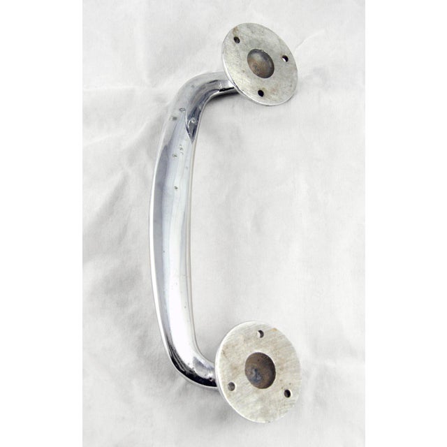 Vintage Modern 10 In. Chrome Plated Door Pull Handle For Sale - Image 4 of 4