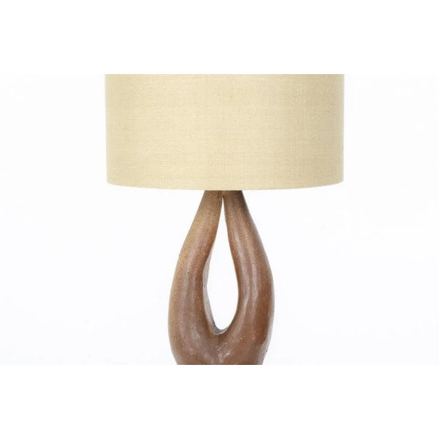1950s Vintage Lamp in Brown Ceramic, 1950 For Sale - Image 5 of 11
