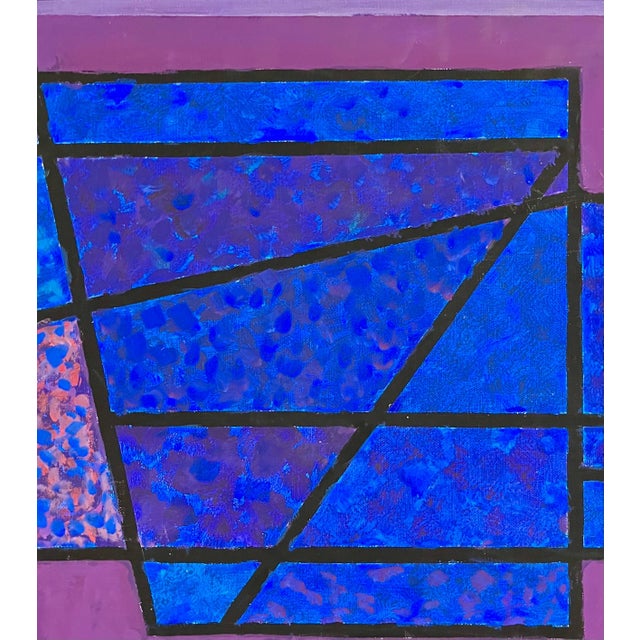 Edgard Pillet, French Post War Geometric Abstract Oil Painting Kinetic Op Art Edgard Pillet, 1991 For Sale - Image 11 of 12