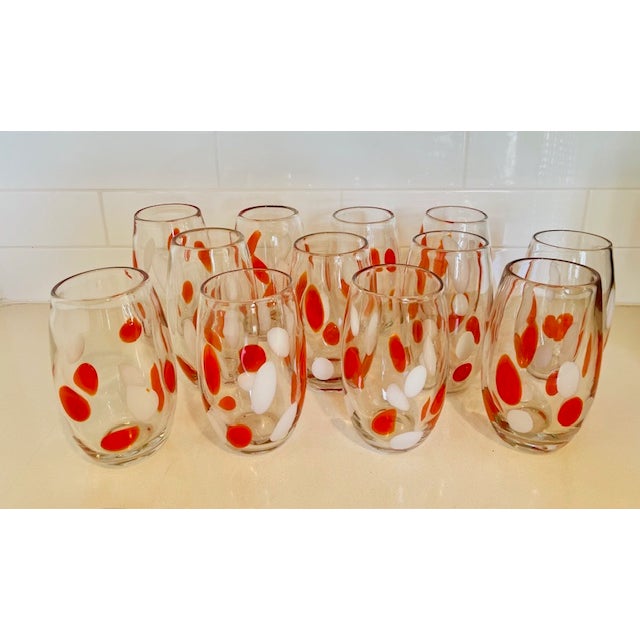 Set of 12, Handblown Vintage Glasses For Sale - Image 9 of 17