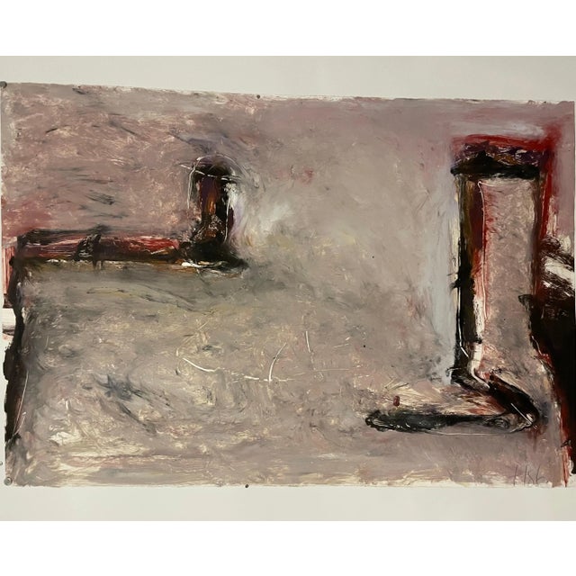 1987 Tom Lieber Abstract Expressionist Color Monotype Oil Painting by Tom Lieber For Sale - Image 4 of 12