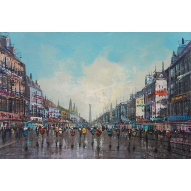 Mid 20th Century E Vitti Paris French Impressionist Paris Street Scene Cityscape Oil Painting For Sale - Image 4 of 10