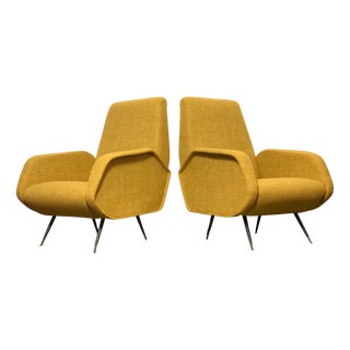 Italian Lady Lounge Chairs attributed to Marco Zanuso, 1960s, Set of 2 For Sale