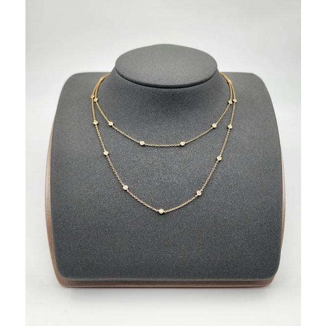 Modern 0.98 Ct Diamond by the Yard Necklace For Sale - Image 3 of 8