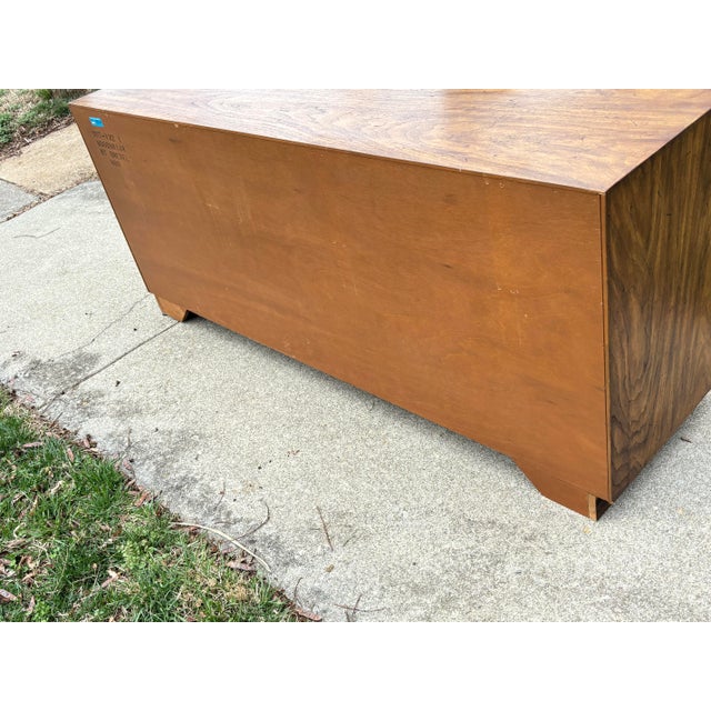 Vintage Drexel Heritage Campaign 9 Drawer Dresser For Sale - Image 11 of 14