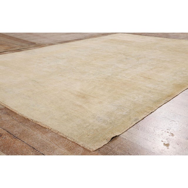 Tan Vintage Turkish Oushak Rug, 06'03 X 09'03 For Sale - Image 8 of 10