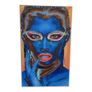 "Til Blue in the Face" Contemporary Expressionist Digital Portrait Photograph by Rob Brinson, Framed For Sale