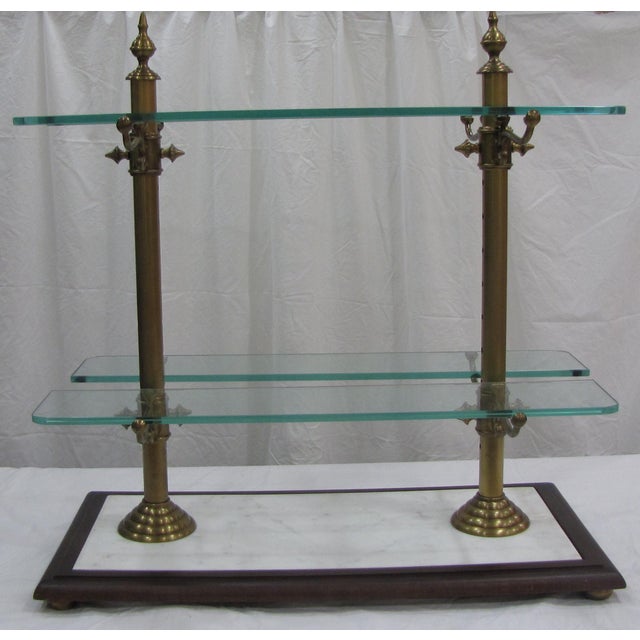 French Brass, Marble & Glass Pastry Stand Chairish