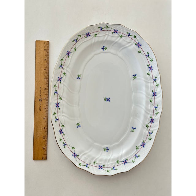 Blue 1980s Herend Blue Garland Large Platter- Oval Serving Platter #1102 For Sale - Image 8 of 8