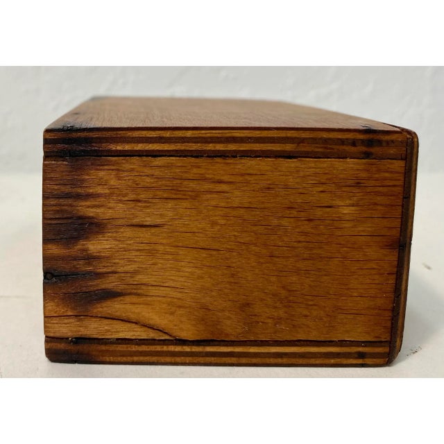 Wood Antique Wooden Bank /Money Box From England For Sale - Image 7 of 10