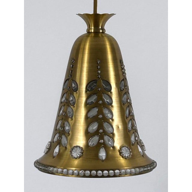 Mid-Century Pendant Lamp in Brass and Crystal by Oswald Haerdtl for Lobmeyr, Austria, 1950s For Sale - Image 10 of 18