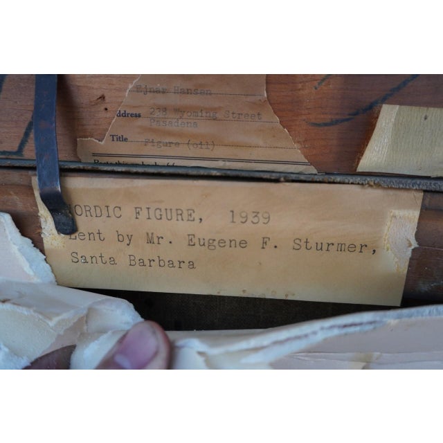 Nordic Figure c.1939 by Ejnar Hansen, Oil on Canvas For Sale - Image 10 of 11