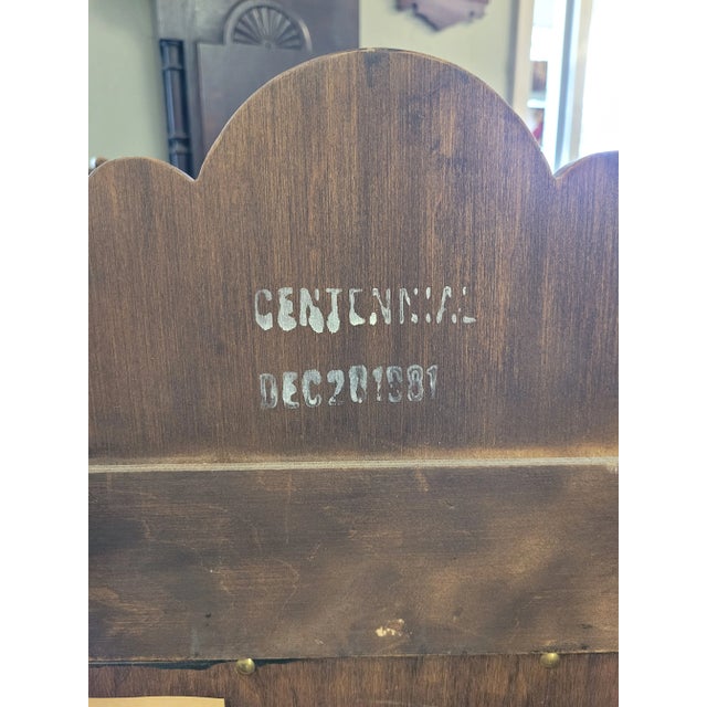 1980s Tall Vintage Queen Anne Wood & Gilt Mirror For Sale - Image 5 of 9