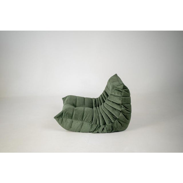 Set of Togo Lounge Chair and Ottoman in Moss Velvet by Michel Ducaroy for Ligne Roset, 1973 For Sale - Image 10 of 18