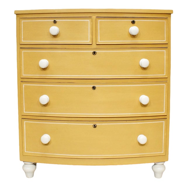 Victorian Bow Fronted Chest of Drawers, 1870 For Sale