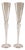 Vintage Clear and Frosted White Crystal Champagne Flutes with Sculptural Stems, 1980s, Set of 2 For Sale