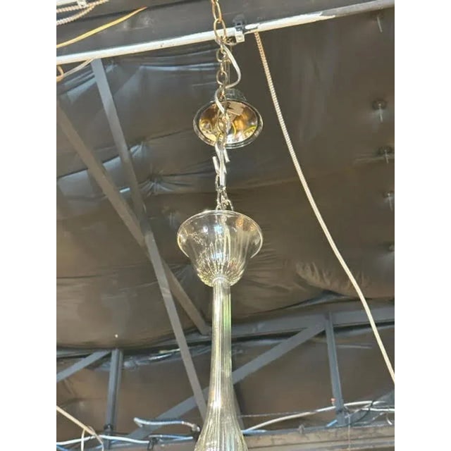 Modern Steel Blue Murano Glass Chandelier For Sale In Dallas - Image 6 of 8