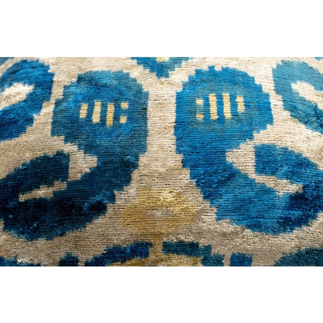 Handmade Ikat Silk Velvet Pillow With Premium Down Feather Insert by Canvello For Sale In San Francisco - Image 6 of 7