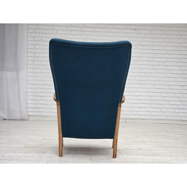 Danish Armchair in Wool and Lacquered Beechwood by Fritz Hansen, 1970s For Sale - Image 12 of 18