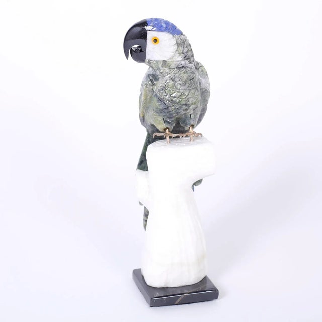 Mid 20th Century Carved Stone Parrots - A Pair For Sale - Image 5 of 8