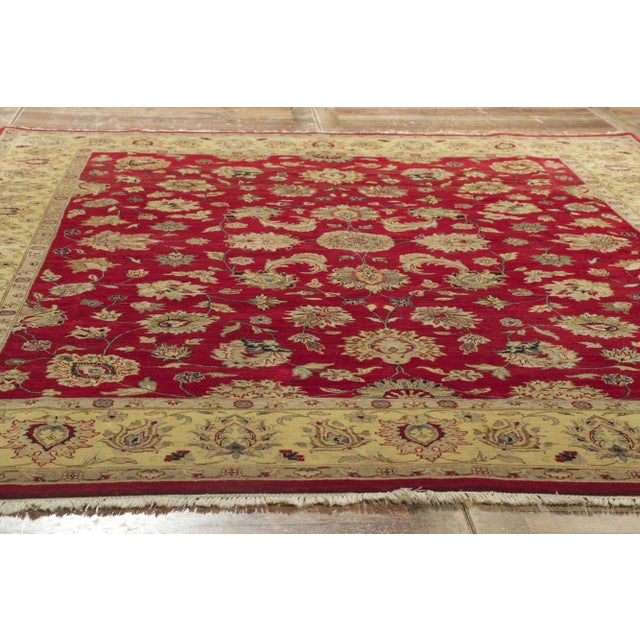 Textile Vintage Red Indian Rug - 08'02 X 10'05 For Sale - Image 7 of 8
