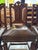 Brown Set of 4 - Antique Gothic Revival Carved Oak Hall Chairs - Leather Seat Nailhead For Sale - Image 8 of 8