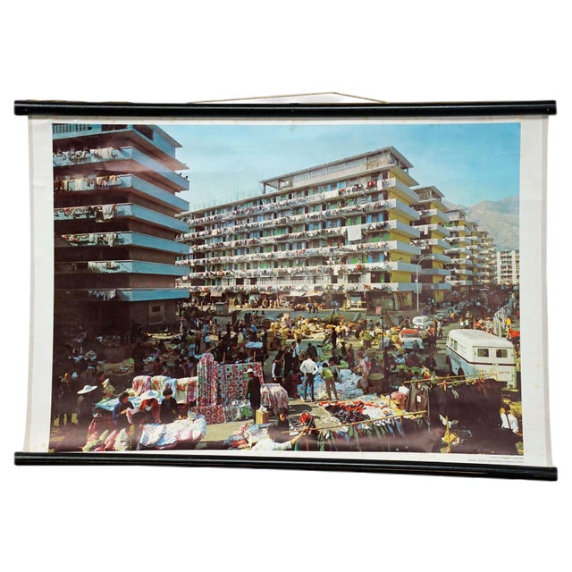 Vintage Living in Hong Kong Wall Chart, 1970s For Sale