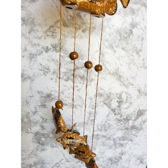 Abstract 1990s Handcrafted Pottery Fish Wall Hanging Wind Chime For Sale - Image 3 of 13