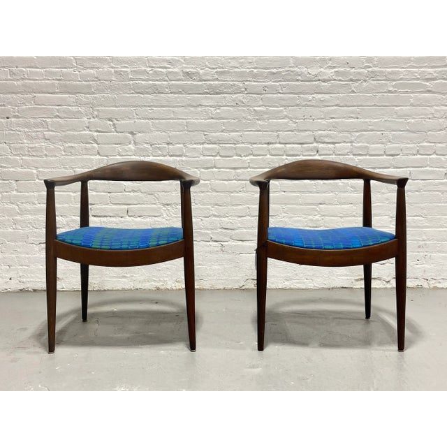 Walnut Mid Century Modern Vintage Armchairs in the Style of Hans Wegner, 1960's For Sale - Image 15 of 17