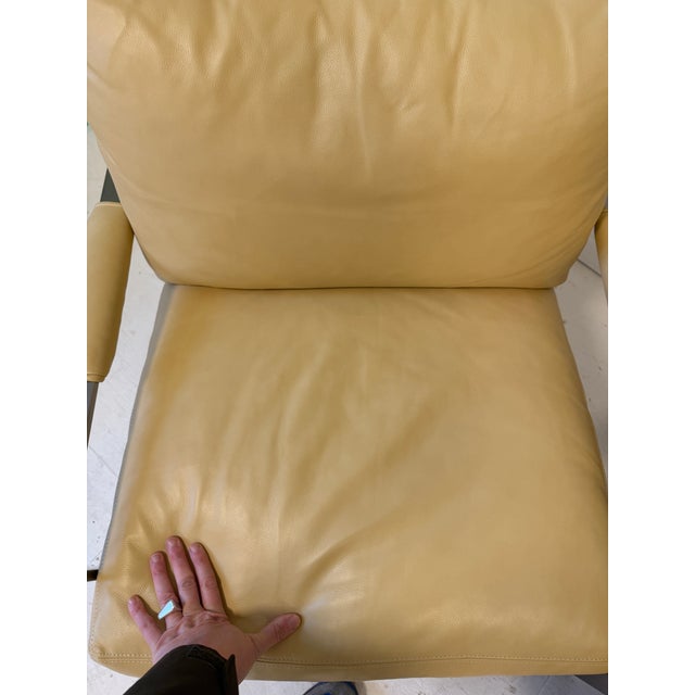 Khaki Leather Lounge Armchairs by Milo Baughman for Thayer Coggin, Signed - A Pair For Sale - Image 8 of 12