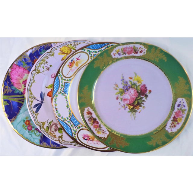 White Enamaled Tin English Plates - Set of 4 For Sale - Image 8 of 8