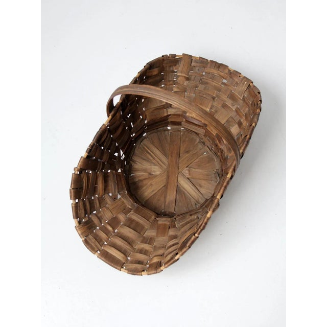 Antique Splint Weave Gathering Basket For Sale - Image 10 of 13